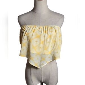 Aerie Yellow and White Bandana Crop Top Plus Size NWT